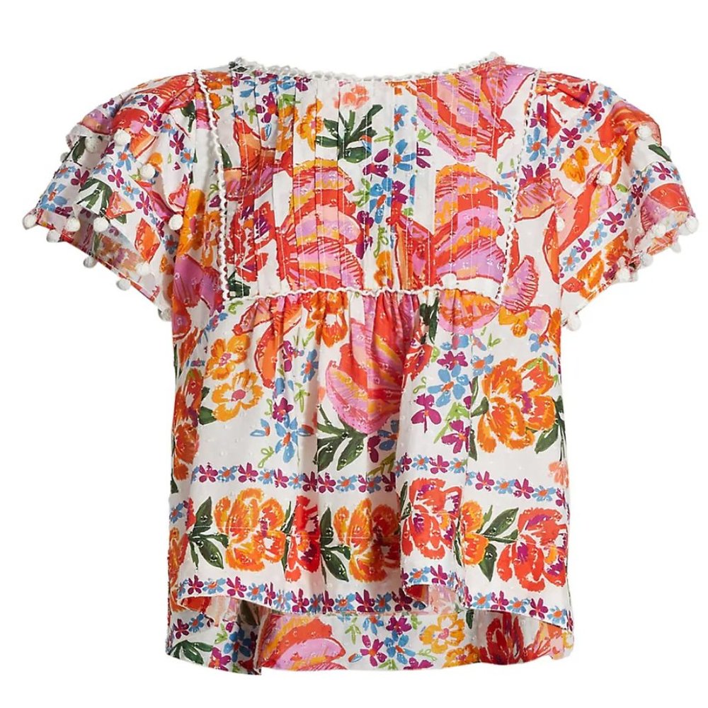 Farm Rio Spring Bananas Pintuck Blouse